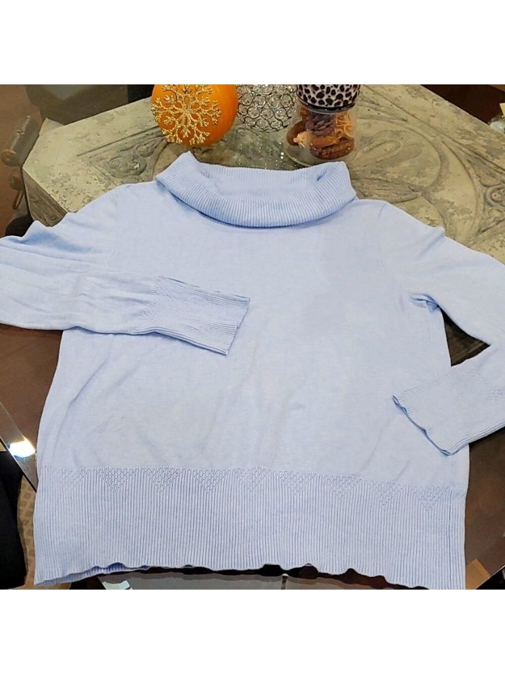 Laura BABY BLUE LARGE TURTLENECK SWEATER